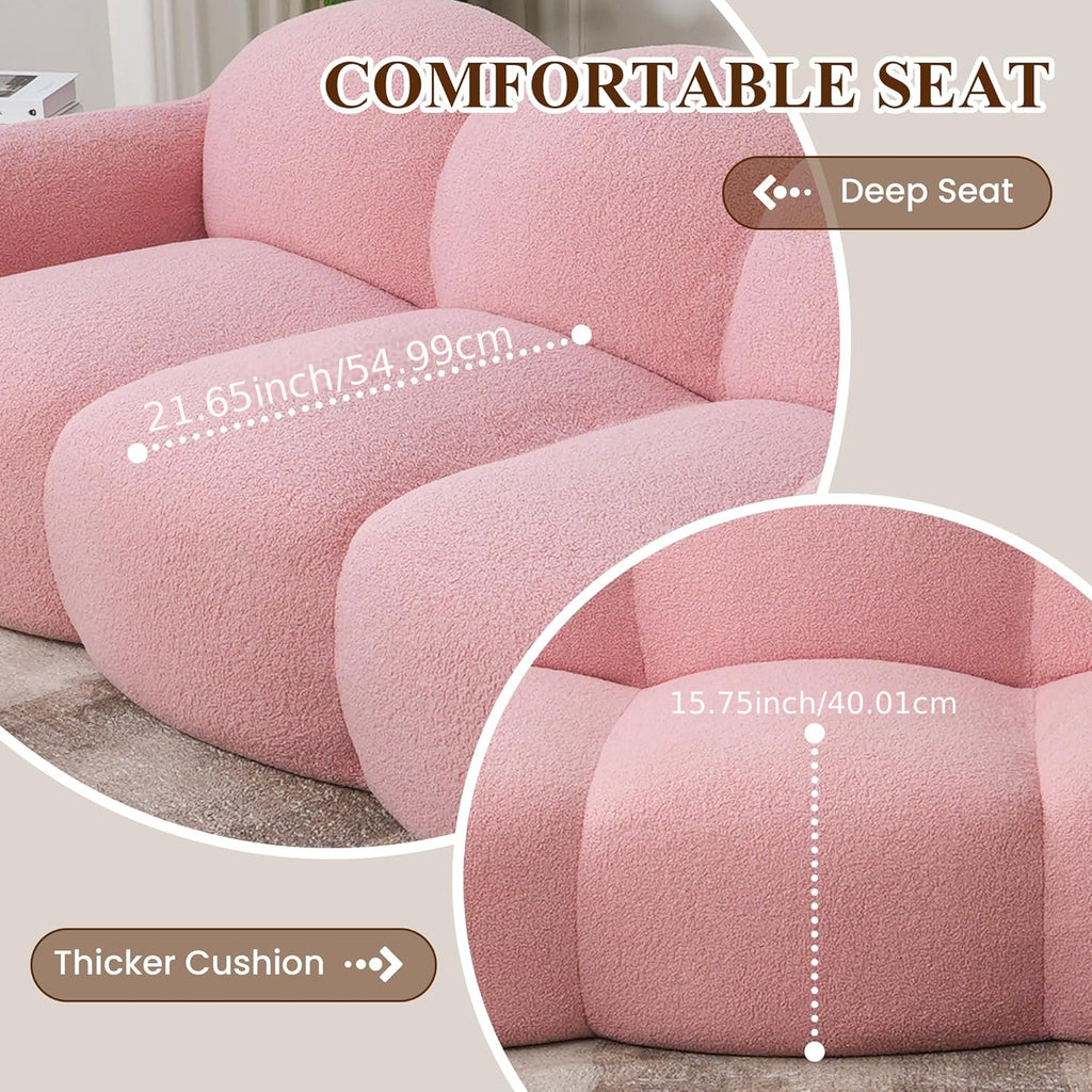 92 15 modern cloud couch soft teddy fleece lazy sofa - Temu