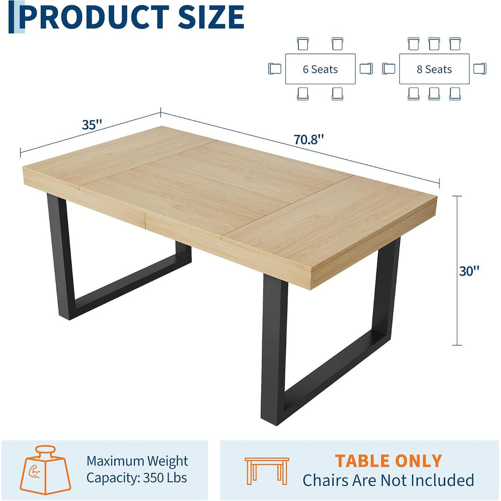 70 8 rustic farmhouse dining table 6 8 kitchen table metal - Temu