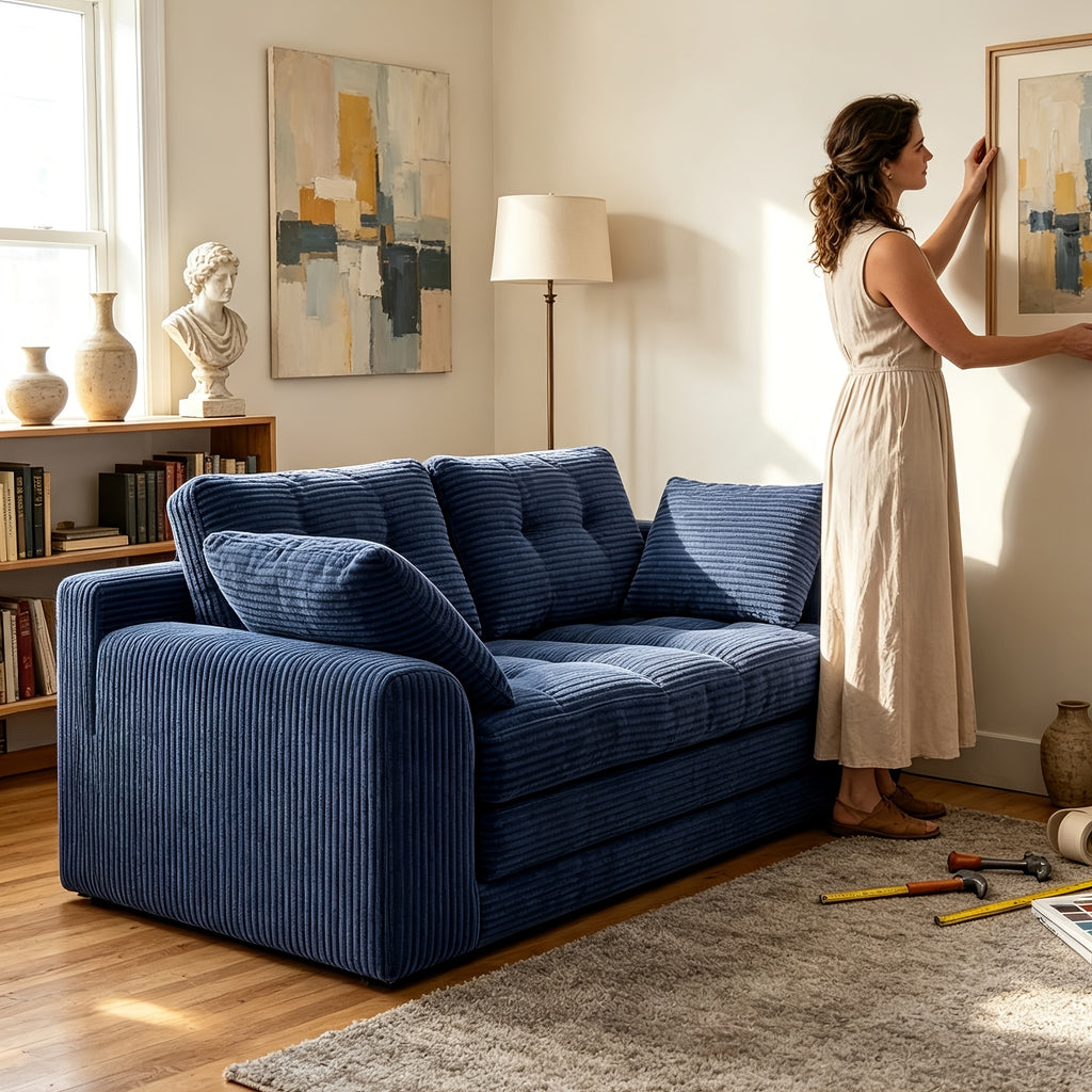 no assembly corduroy convertible loveseat sofa bed 2 in 1 - Temu