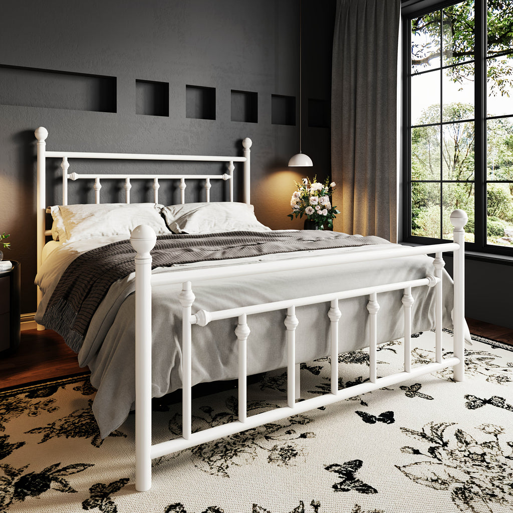 contemporary metal bed frame retro iron style head - Temu