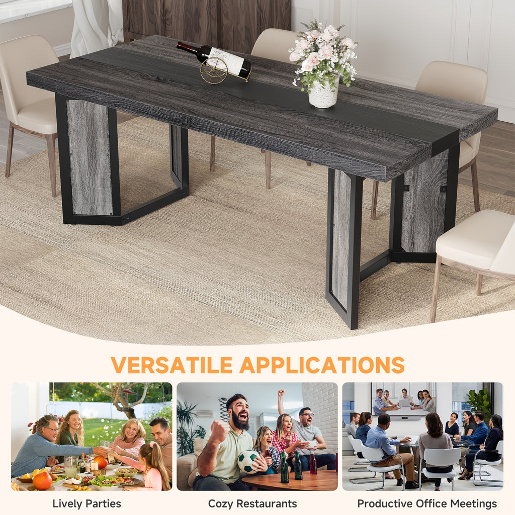 a   industrial dining table designed 6 8 individuals - Temu