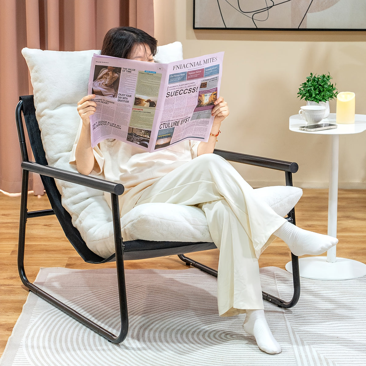 soft upholstered lounge chair individual cozy bedroom - Temu
