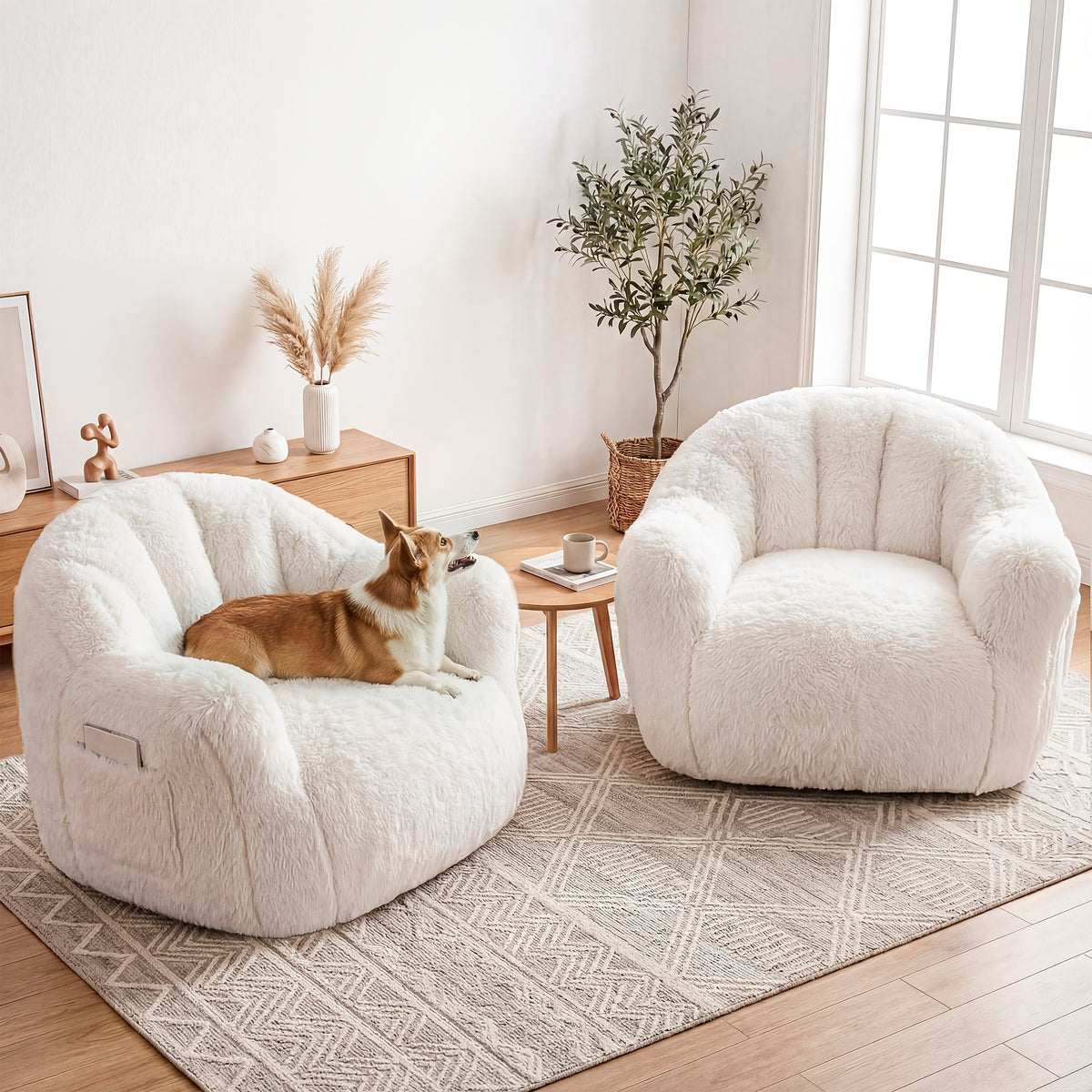 fluffy enormous bean bag chair armrests   - Temu