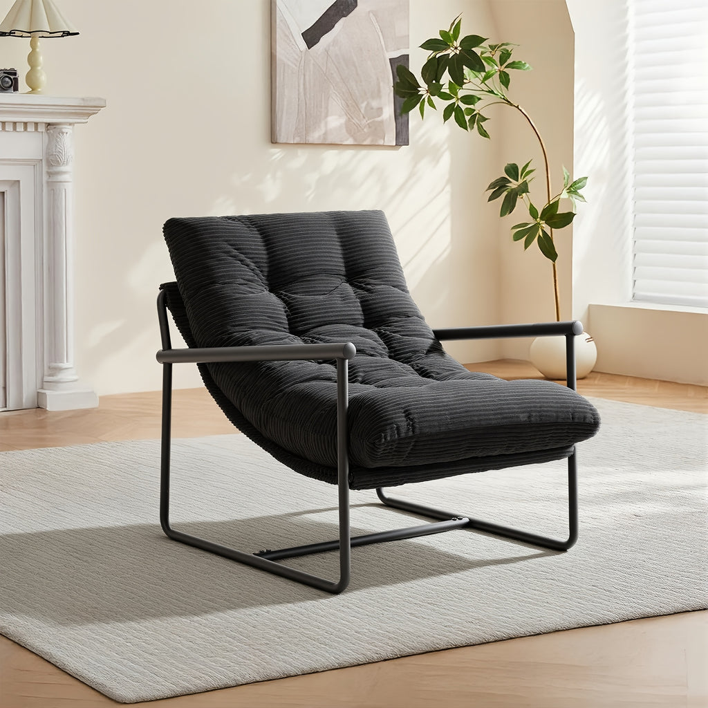 oversized corduroy accent lounge chair tufted thick padded - Temu