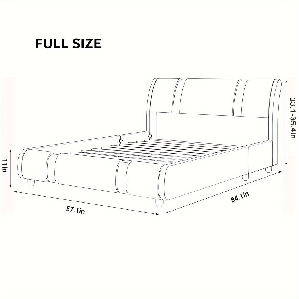 contemporary platform bed frame made faux leather featuring - Temu