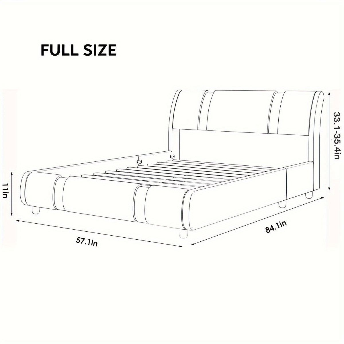 contemporary platform bed frame made faux leather featuring - Temu