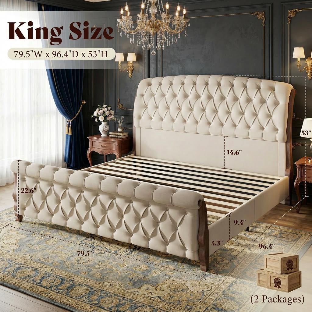 53 tall upholstered queen king california king   - Temu