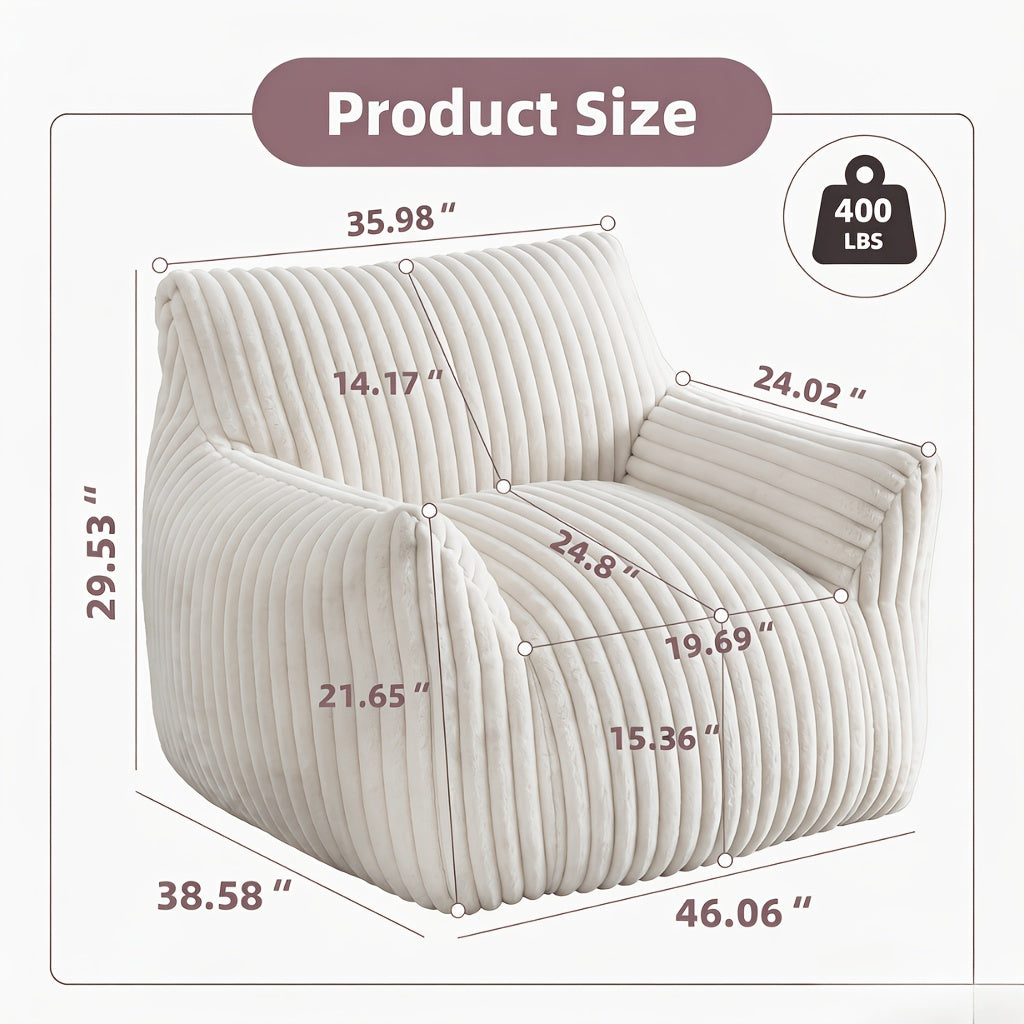plush bean   chair cozy fluffy single   couch armrests - Temu