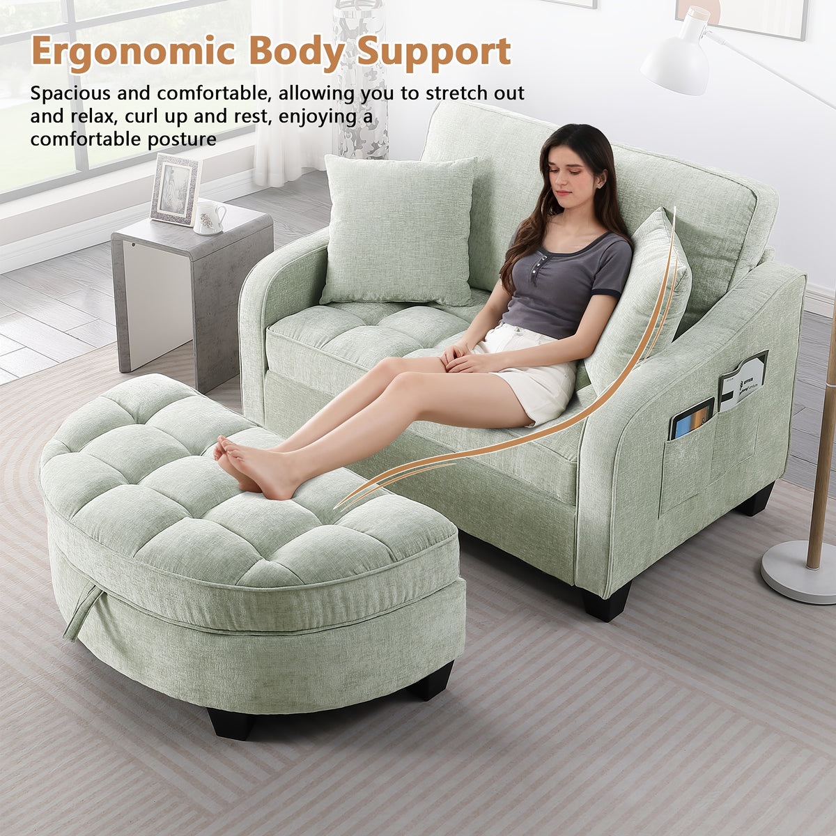 double sofa double sofa chaise longue irregular armrests - Temu