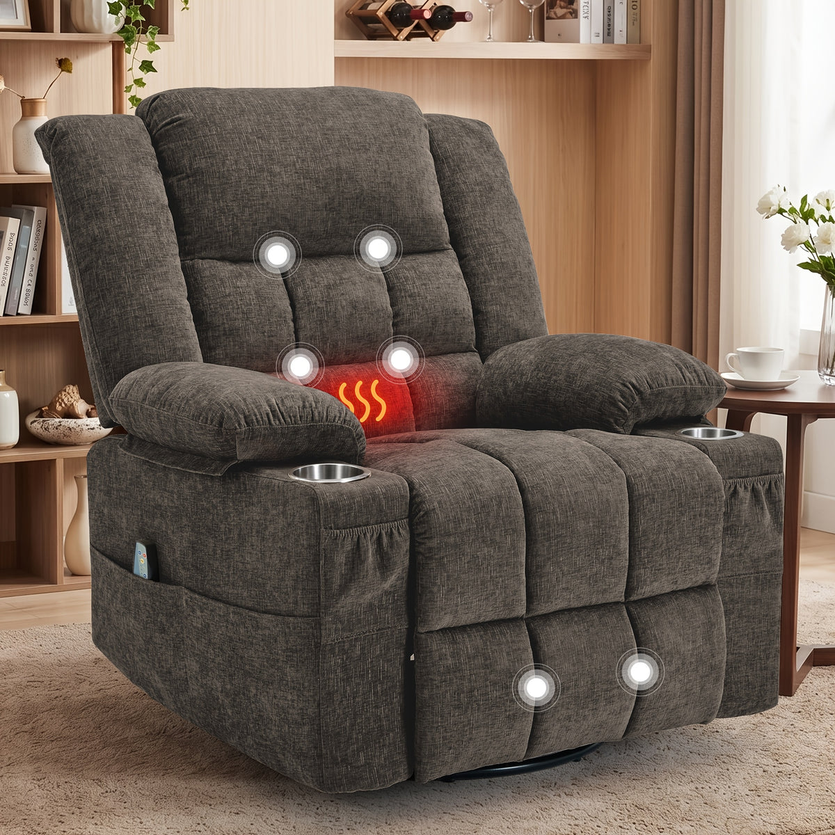 360 swivel rocking chair   heating functions - Temu