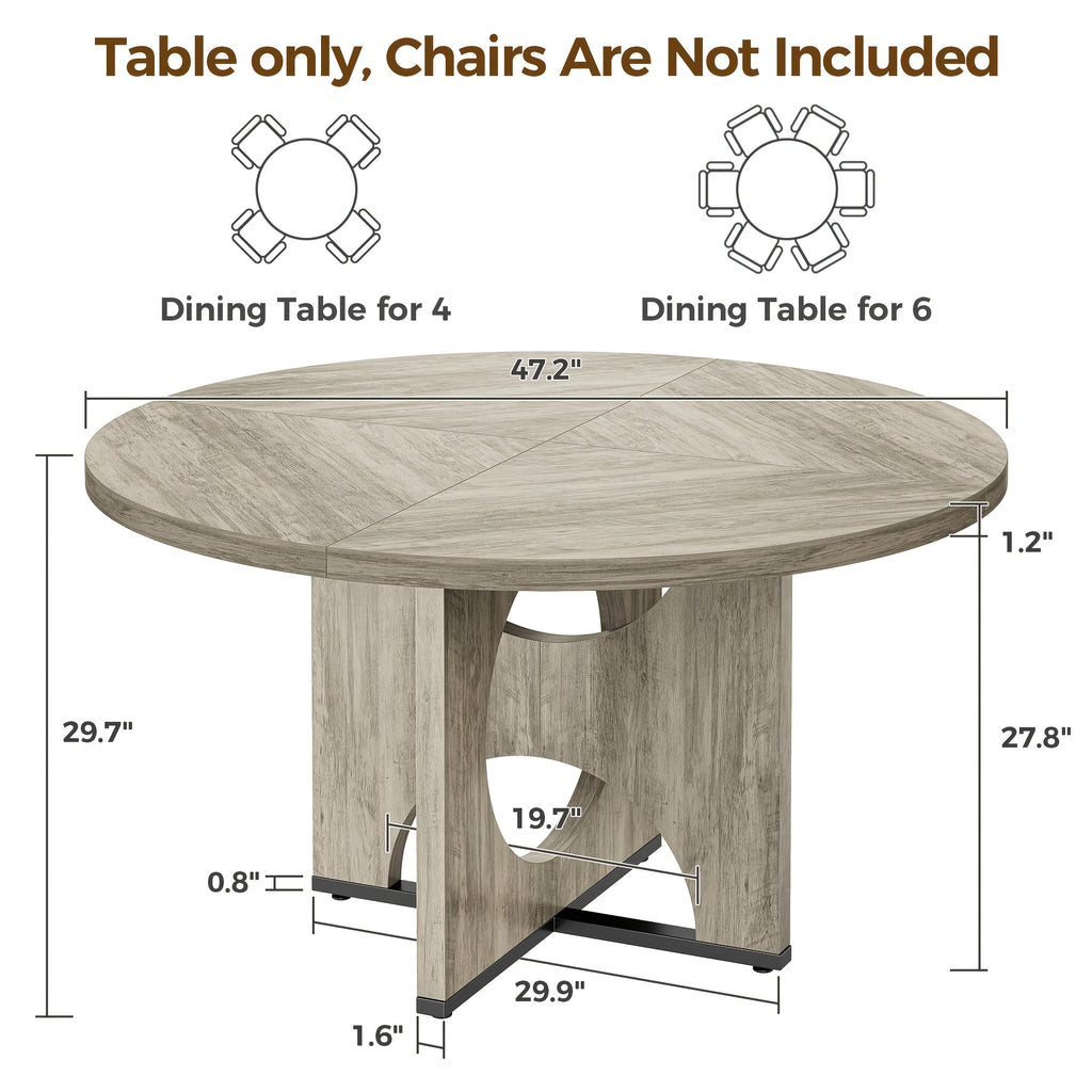 round dining table 6 wooden kitchen table pedestal base 47 - Temu