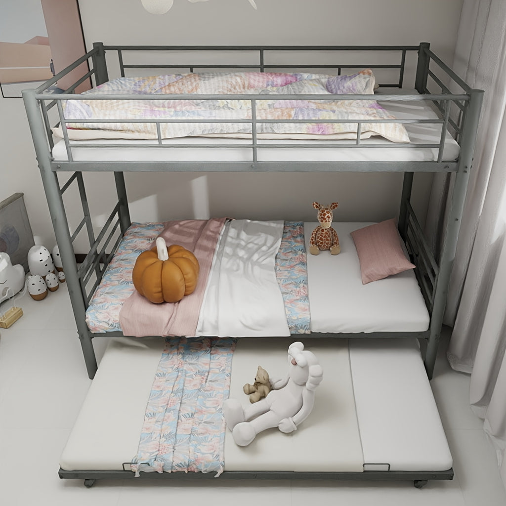 77 l metal bunk bed trundle twin bunk bed ladder - Temu