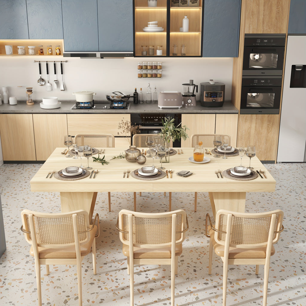 78 7 inch hardwood dining table suitable 6 8 individuals - Temu