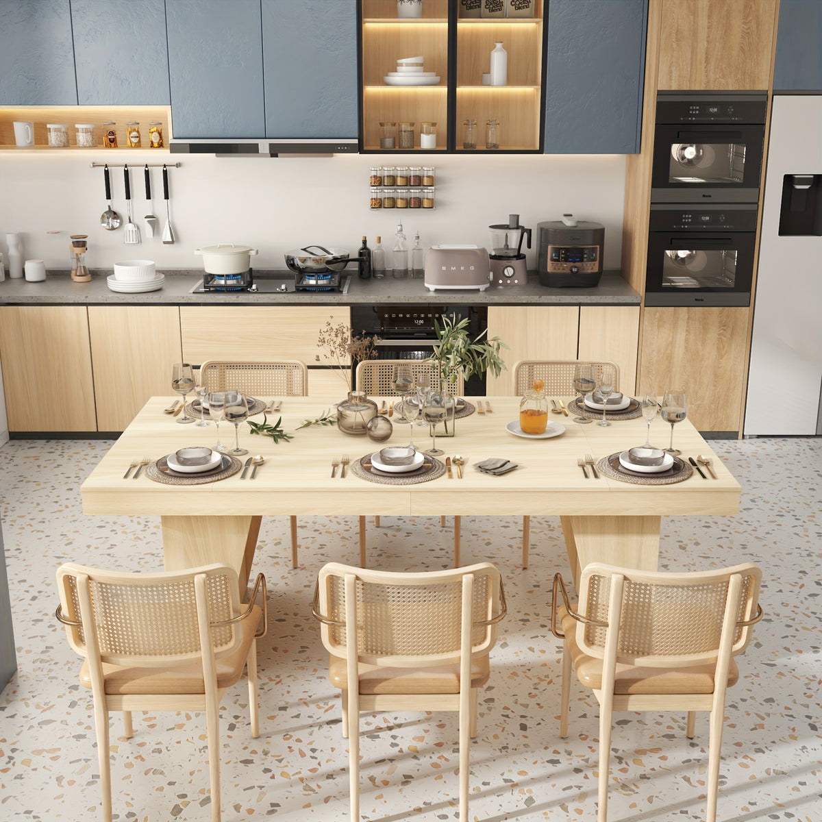 78 7 inch hardwood dining table suitable 6 8 individuals - Temu