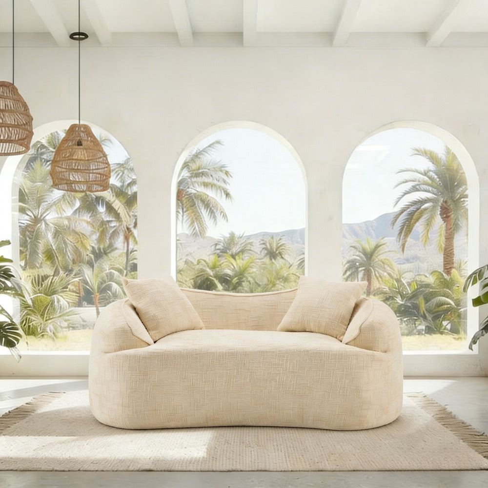 curved two person compress sofa armrests sides   two - Temu