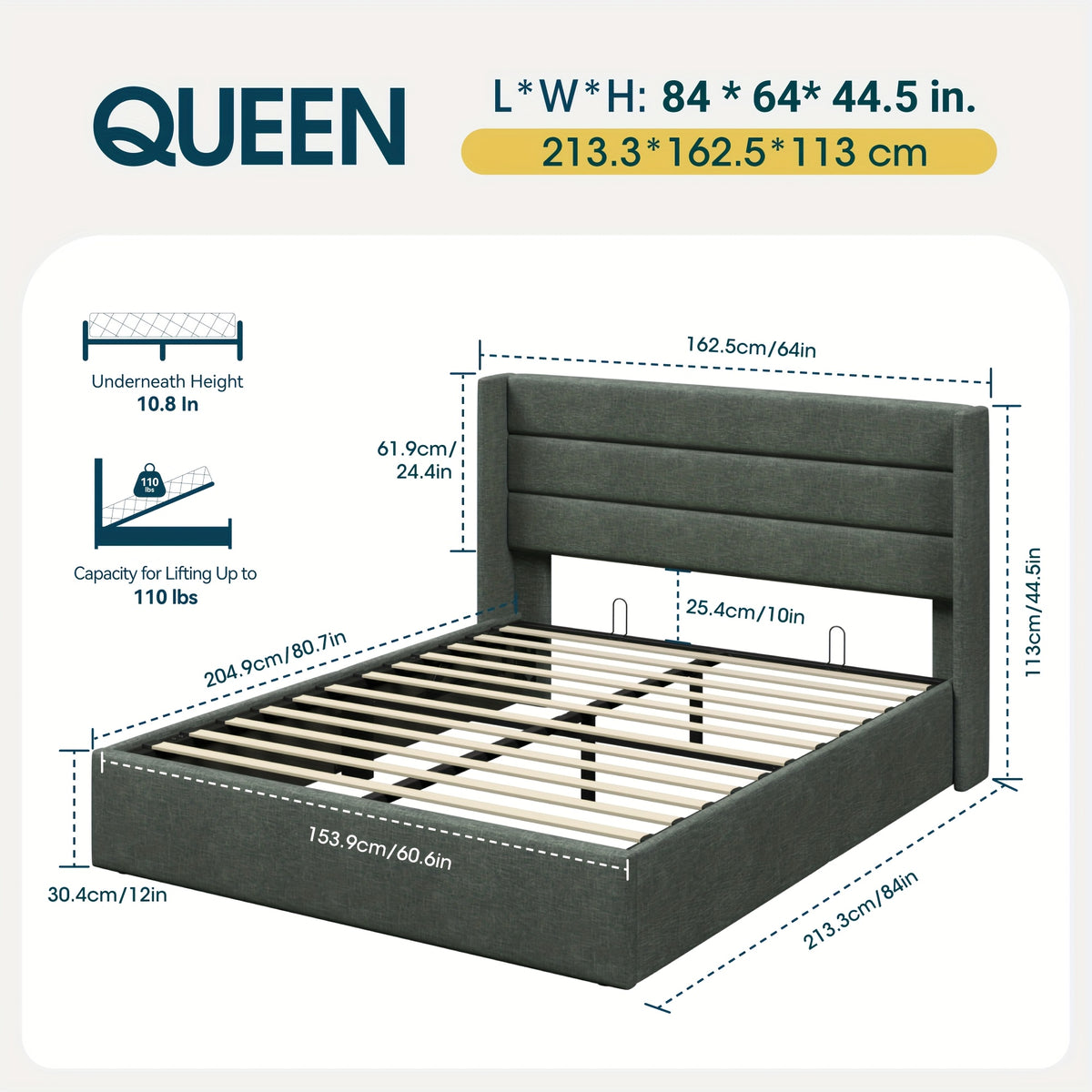 lift storage bed modern wingback upholstered - Temu