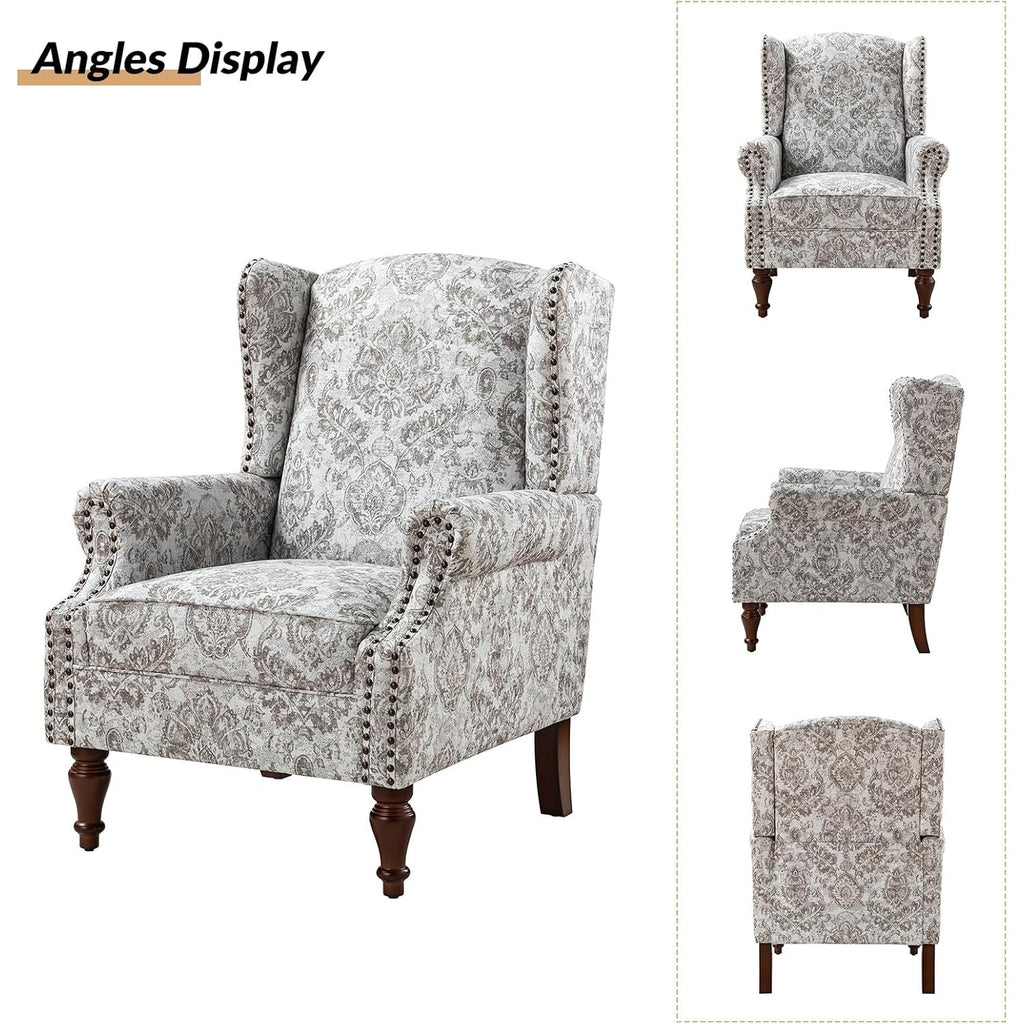 wingback accent chair floral   traditional - Temu