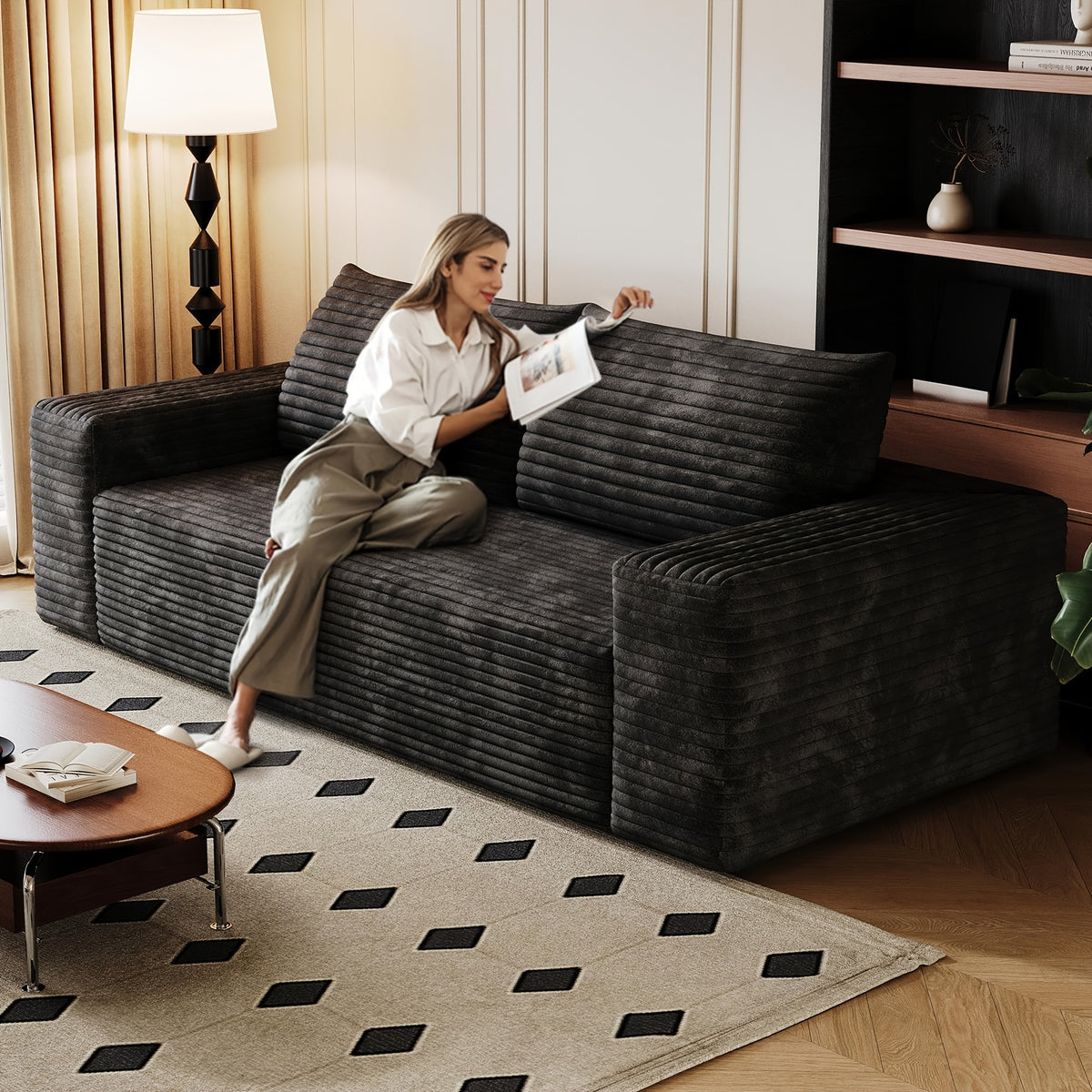 63 78 8 cloud loveseat sofa modern corduroy 2 seater couch - Temu
