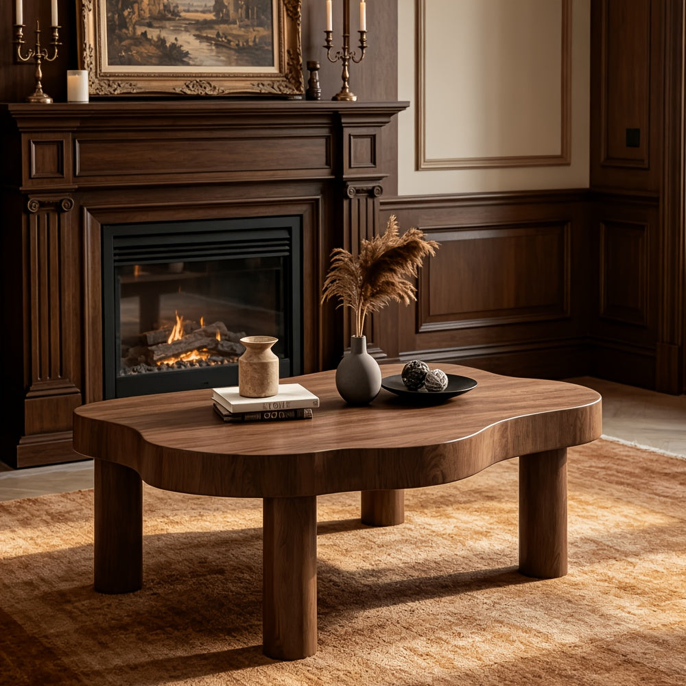 cloud shaped irregular wooden coffee table indoor thickened - Temu