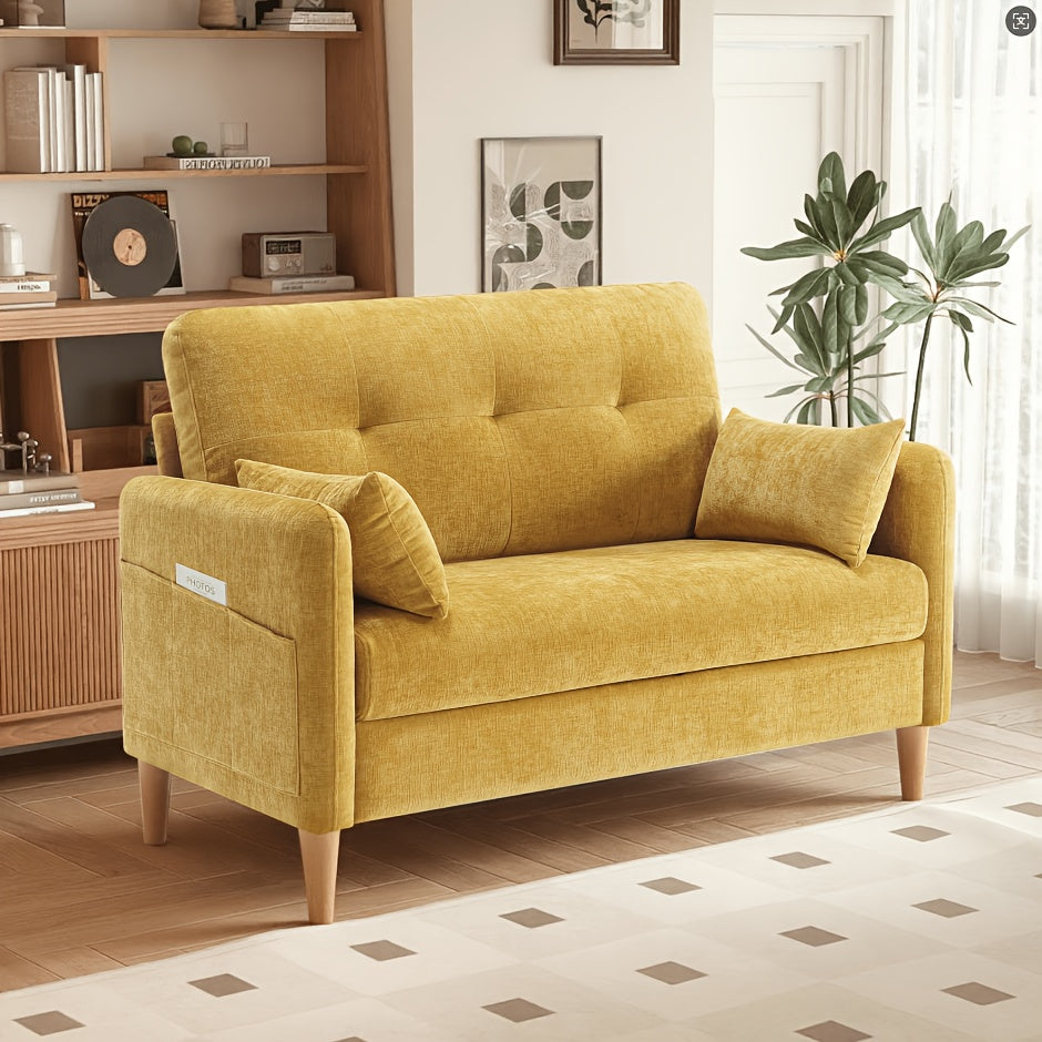 loveseat sofa 47 small couch living room comfy chenille - Temu