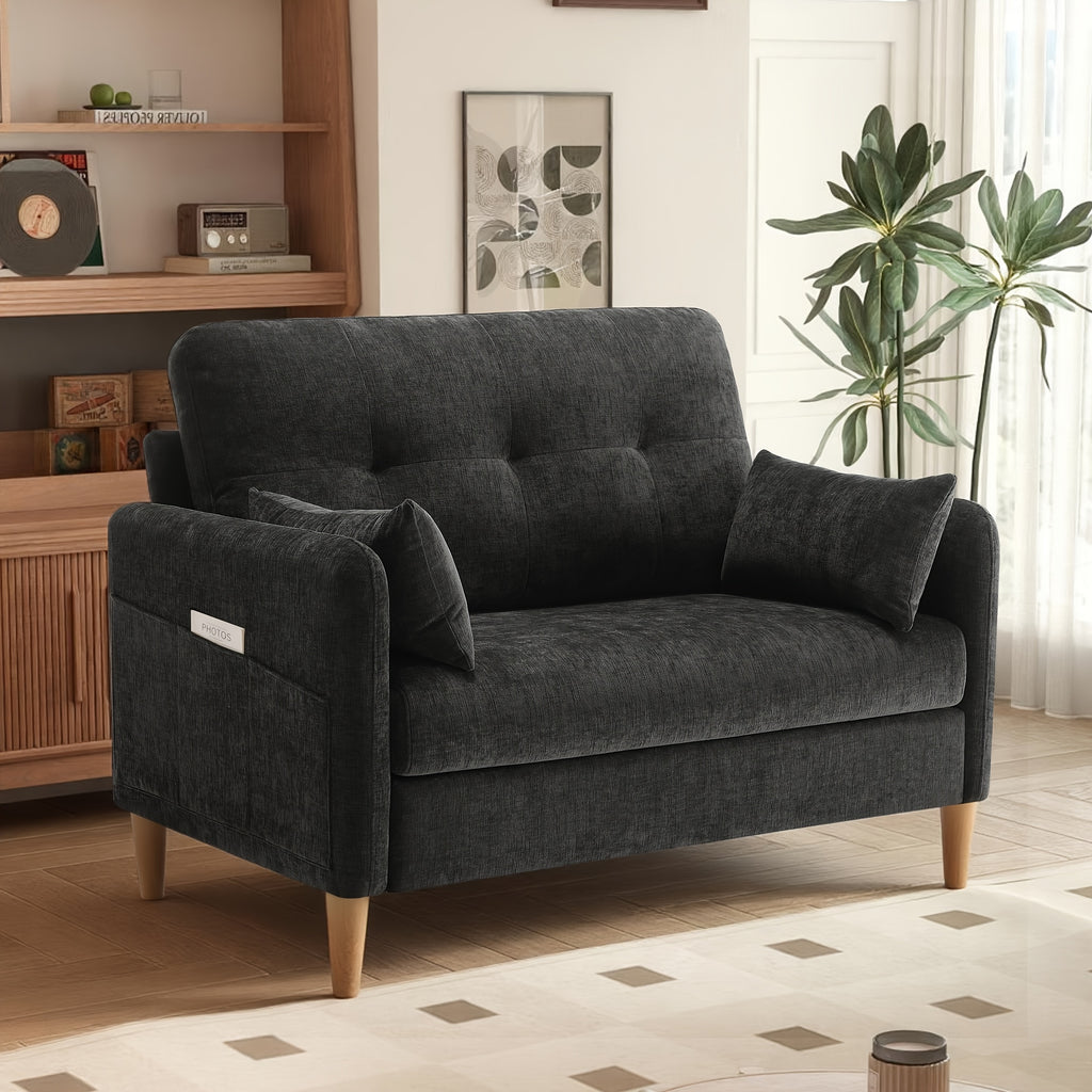 loveseat sofa 47 small couch living room comfy chenille - Temu
