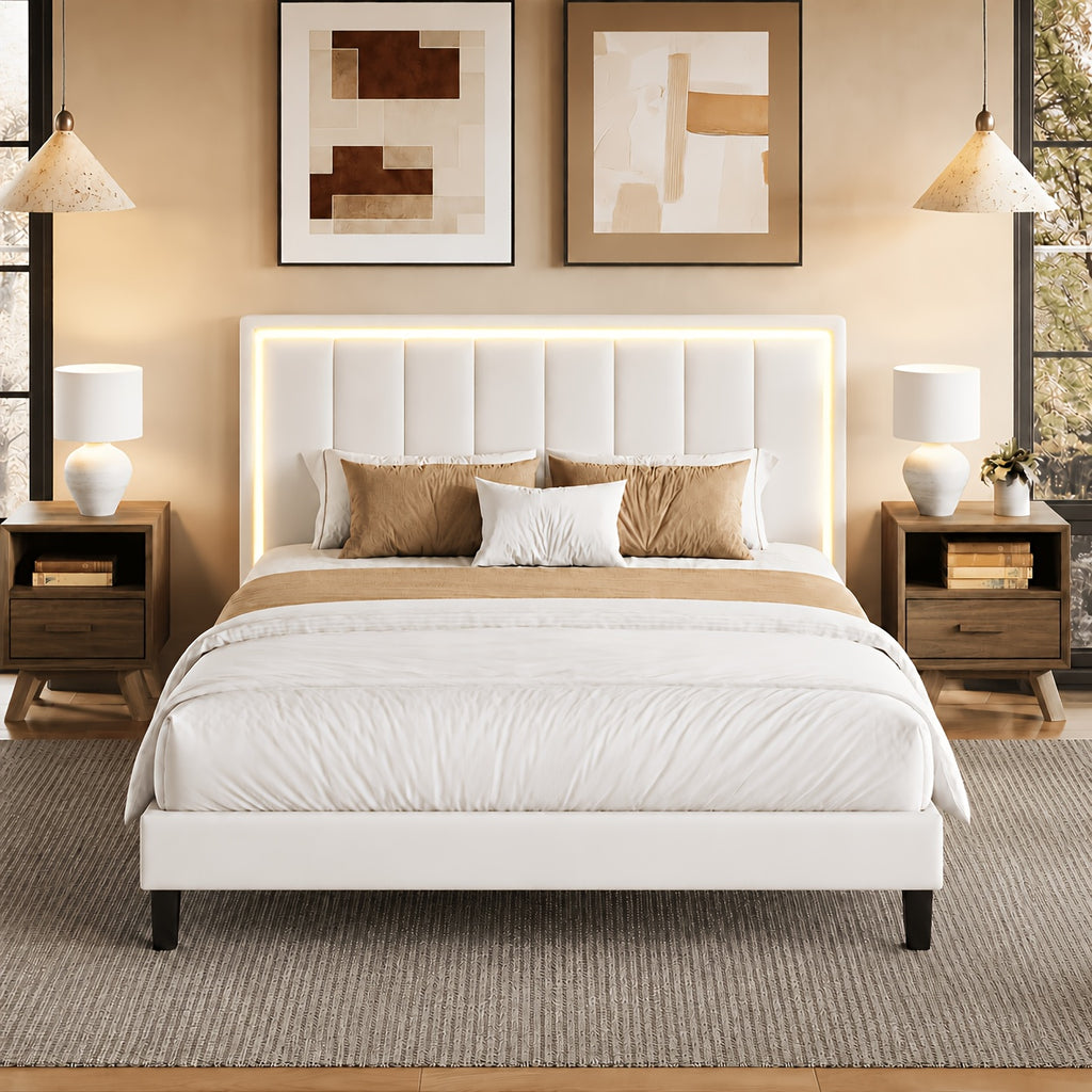 twin size bed frames pu leather metal twin bed frame - Temu