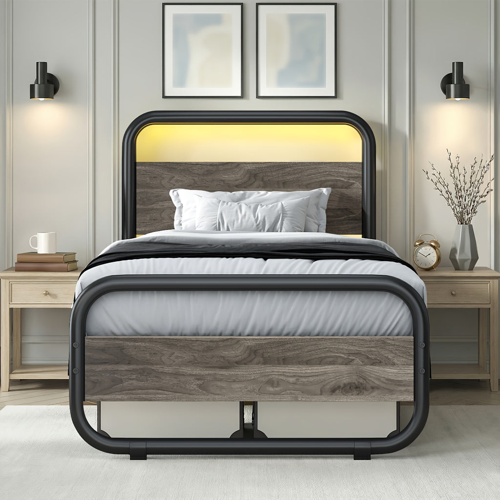 twin full queen king size   grey white bed frame - Temu
