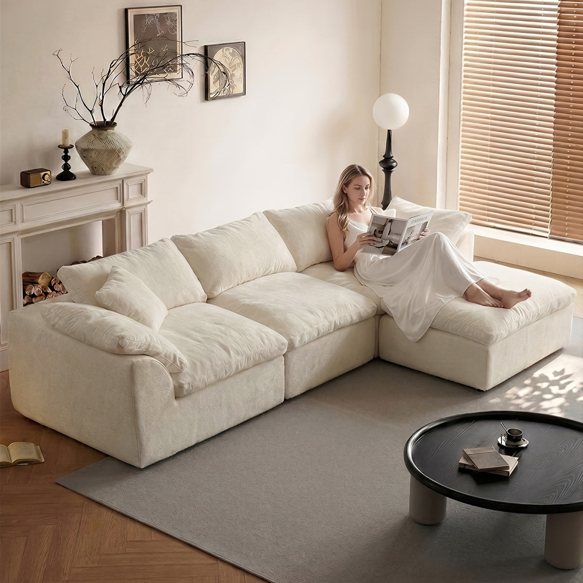 cloud shaped l shaped sofa living room frameless comfortable - Temu