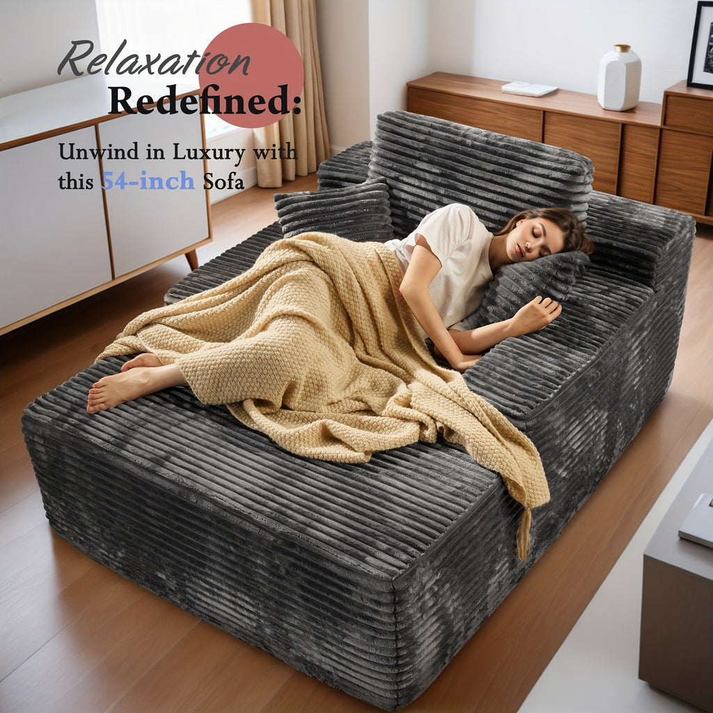 67 oversized boneless lounge chaise corduroy plush fabric - Temu