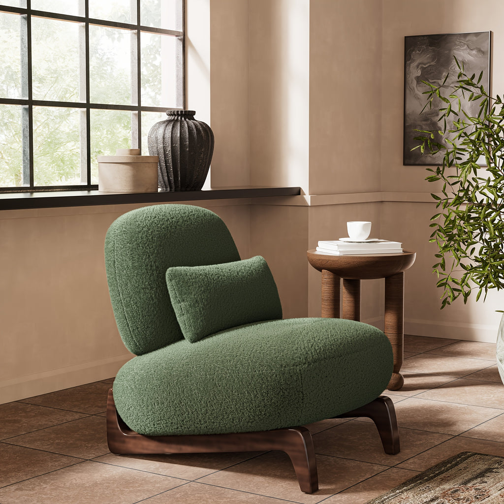 cloud boucle chair modern tilt back accent chair - Temu