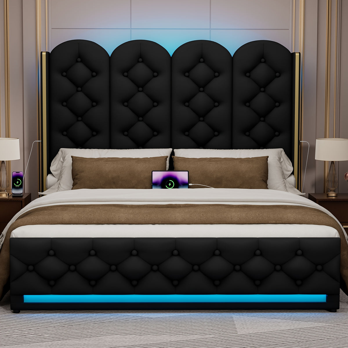 upholstered bed frame lift storage bed tall bed frame camas - Temu