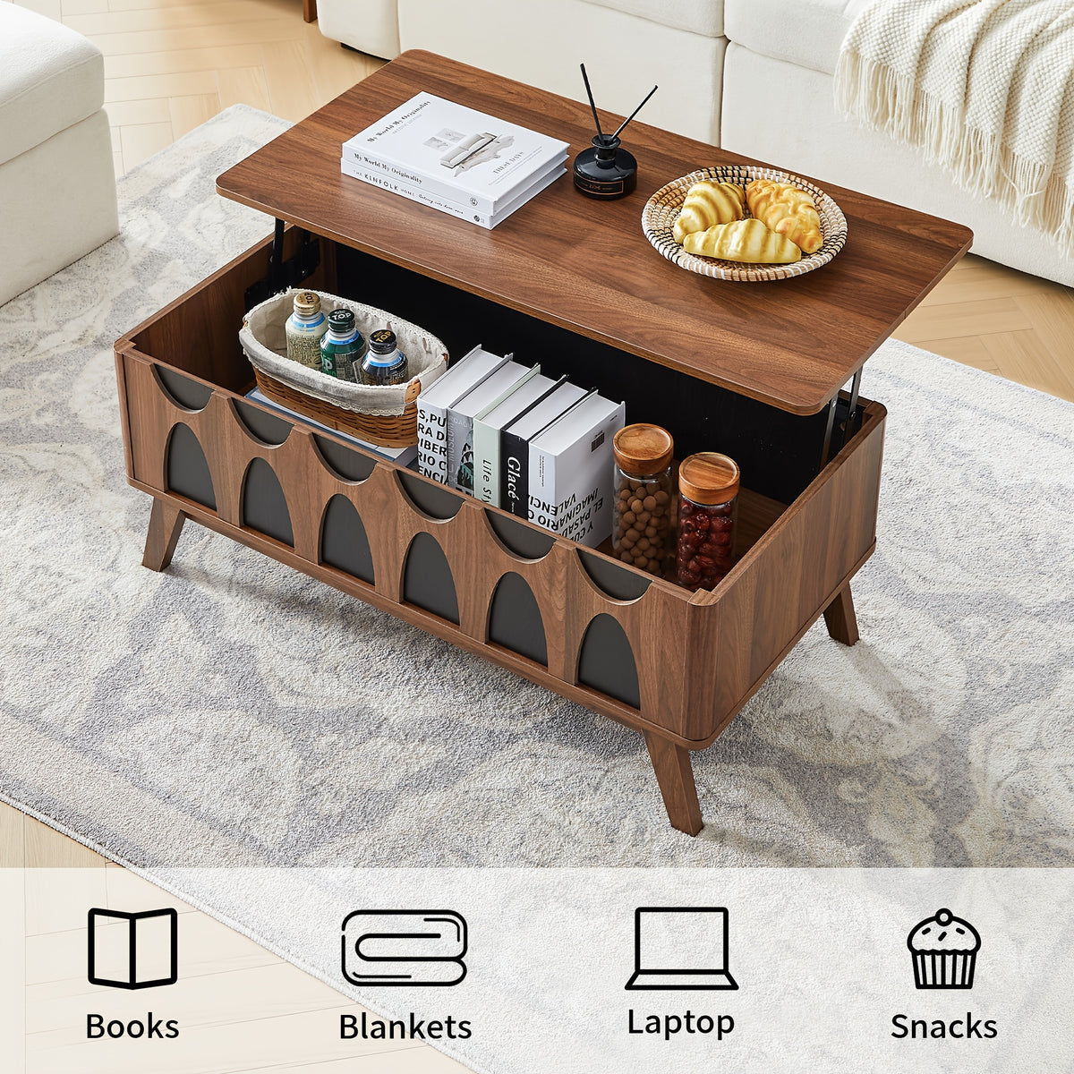 coffee table lift top coffee table hidden compartment   - Temu