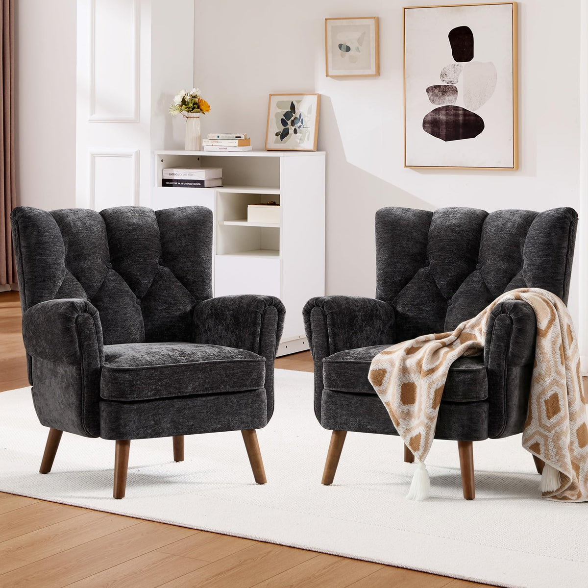 kitchen dining wingback accent chairs living room   - Temu