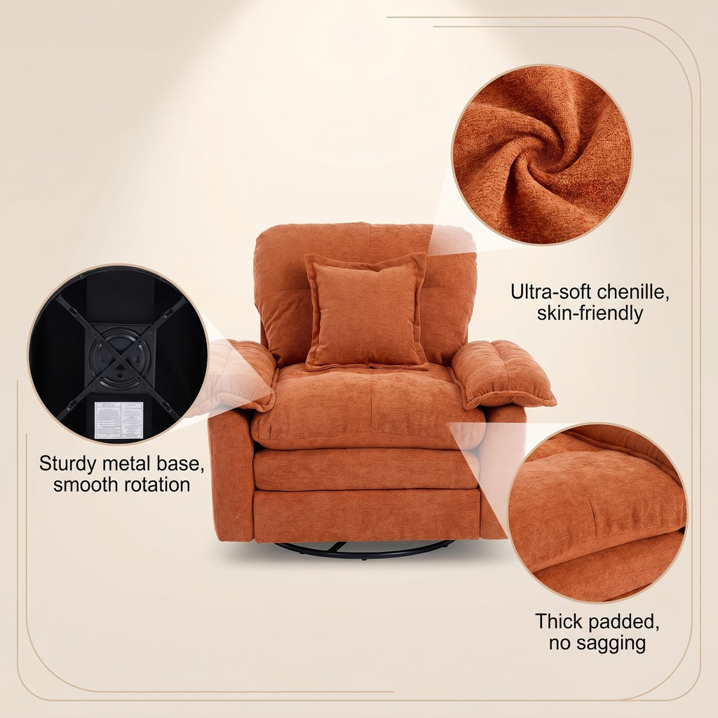 modern chenille swivel accent chair 360 rotation double - Temu