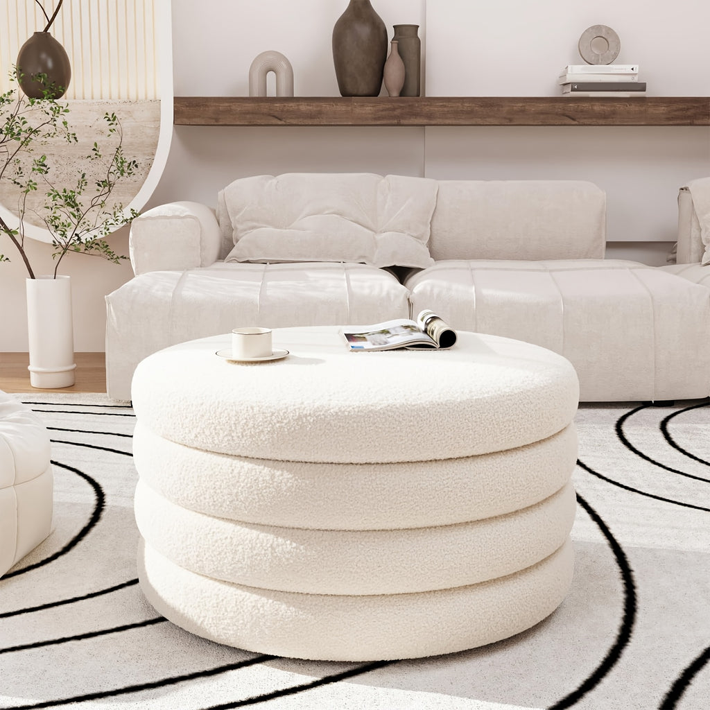 30 inch round   coffee table storage sherpa top large - Temu