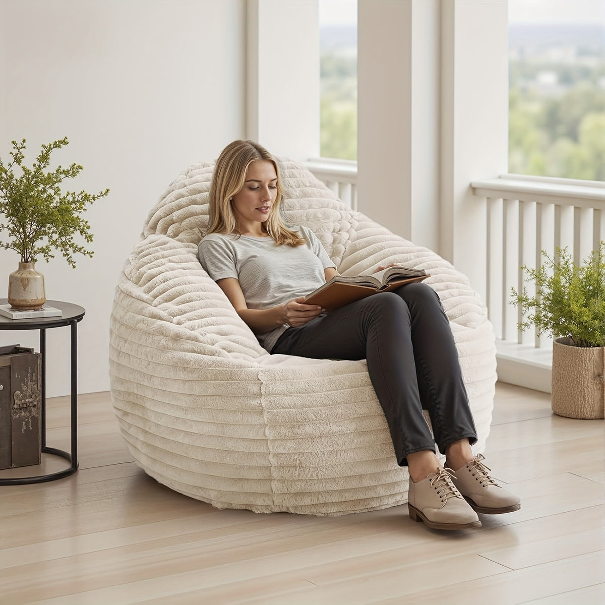 memory foam bean bag chair 39 inch backrest armrests comfy - Temu