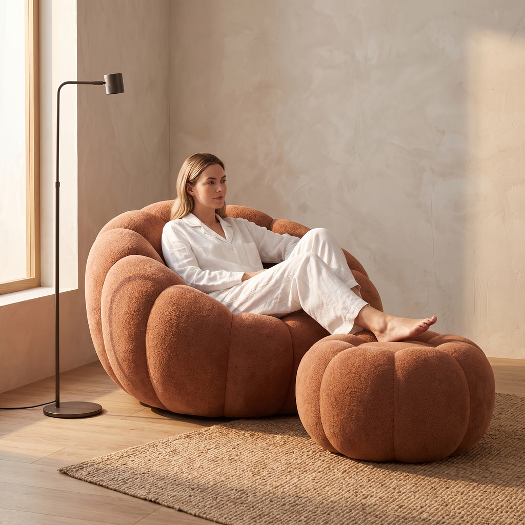 single bean bag chair bed lazy sofa bed iconic pumpkin - Temu