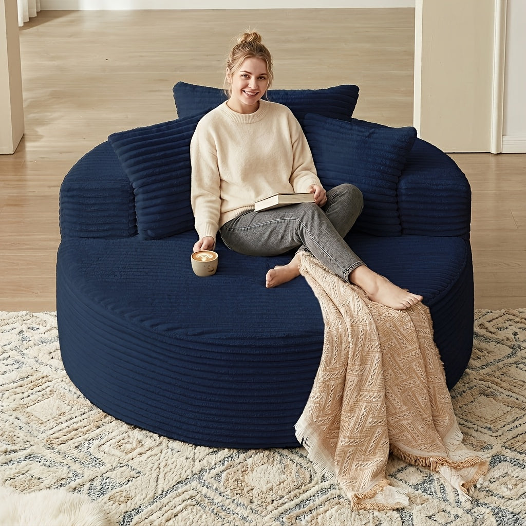 55 oversized round lounge chair boneless couch living room - Temu