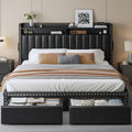 queen king size upholstered platform bed frame faux leather - Temu