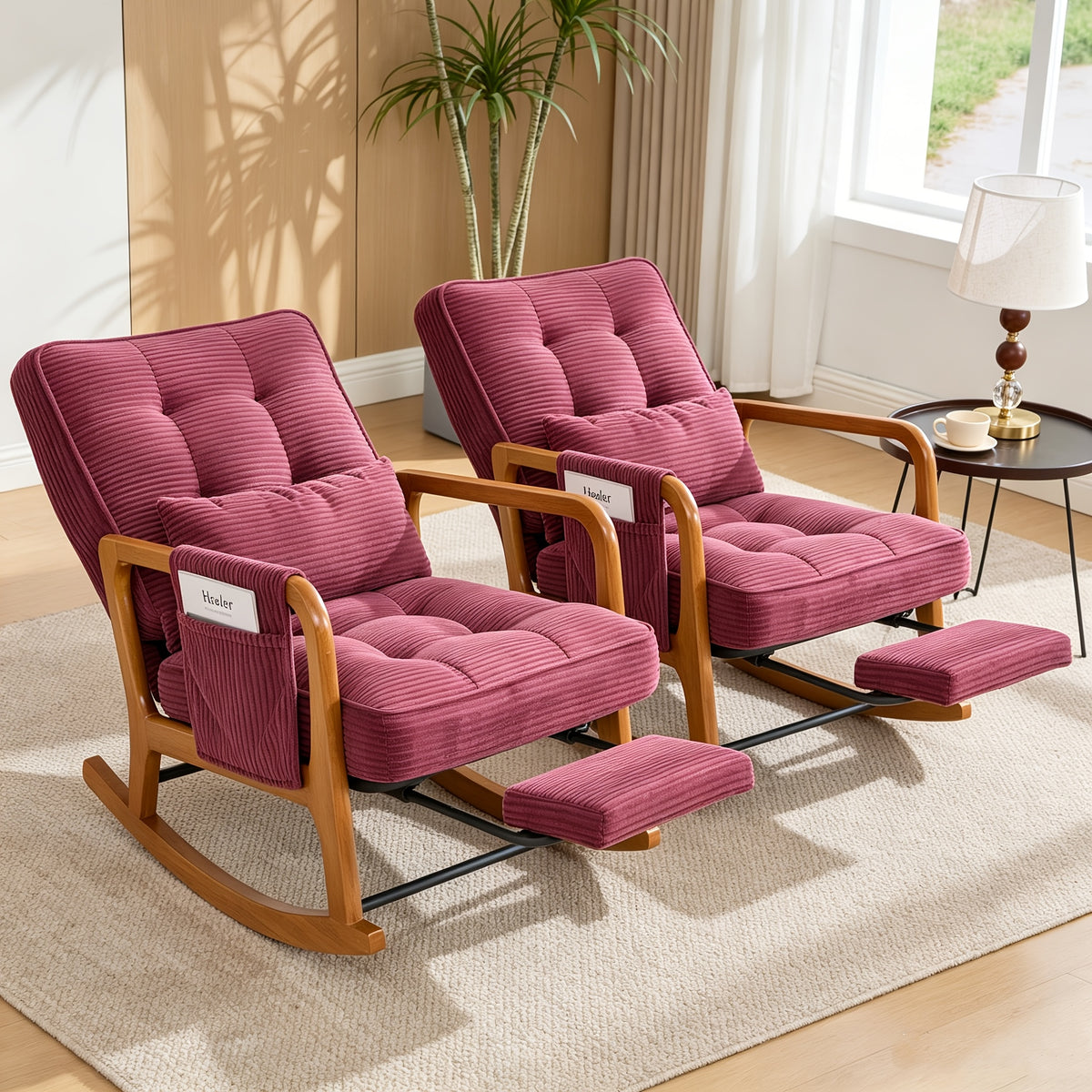 modern corduroy leisure rocking recliner side pocket - Temu
