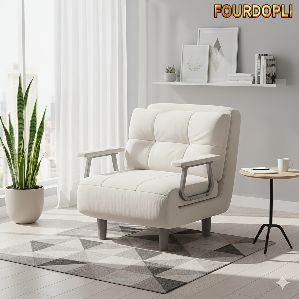 large folding chair bed silvery armrest corduroy sofa 5 - Temu