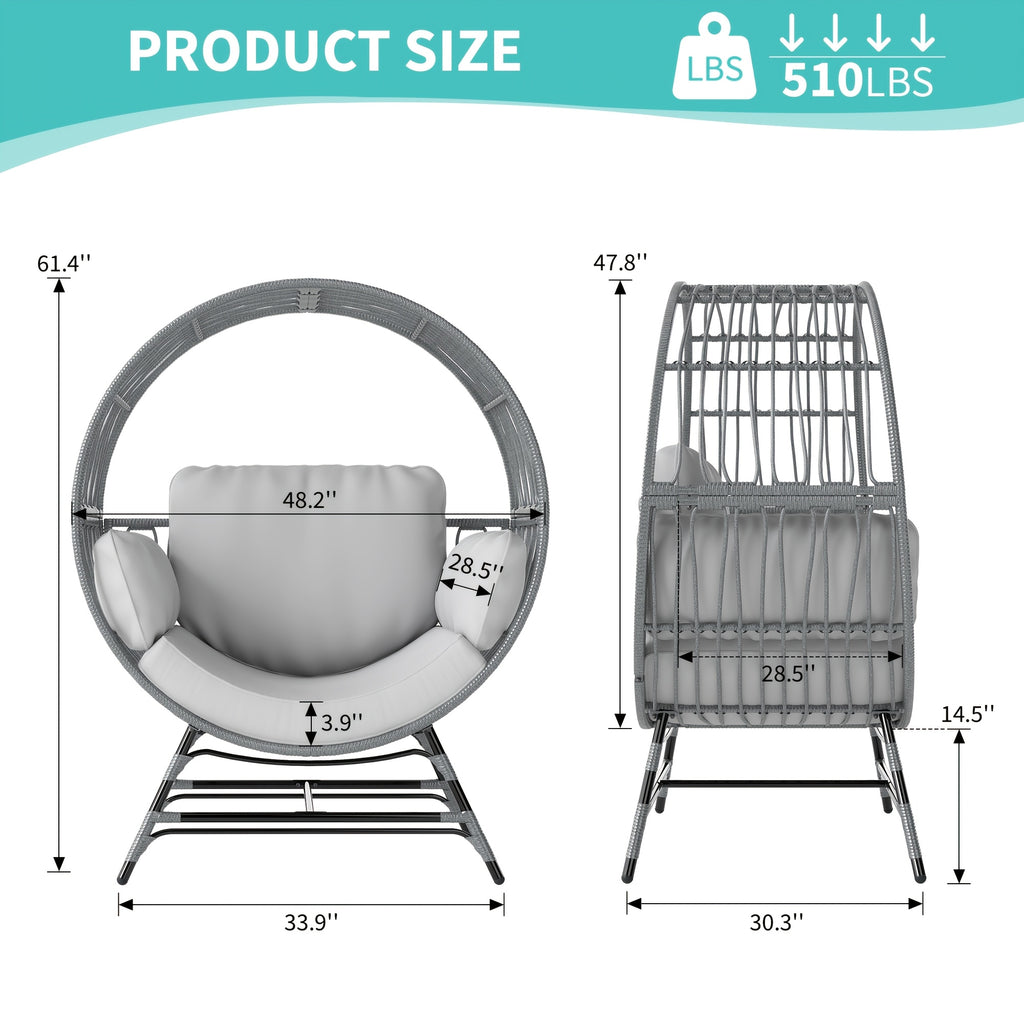 trendy relaxation modern round rattan lounge chair 4 - Temu