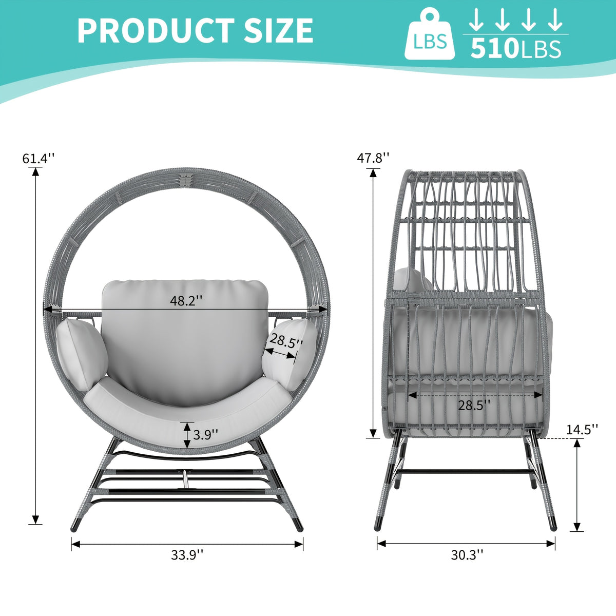 trendy relaxation modern round rattan lounge chair 4 - Temu