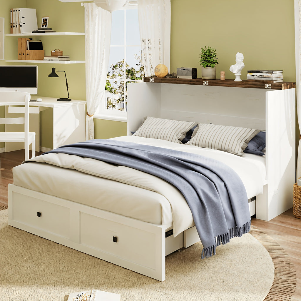 farmhouse murphy bed storage charging station foldable panel - Temu
