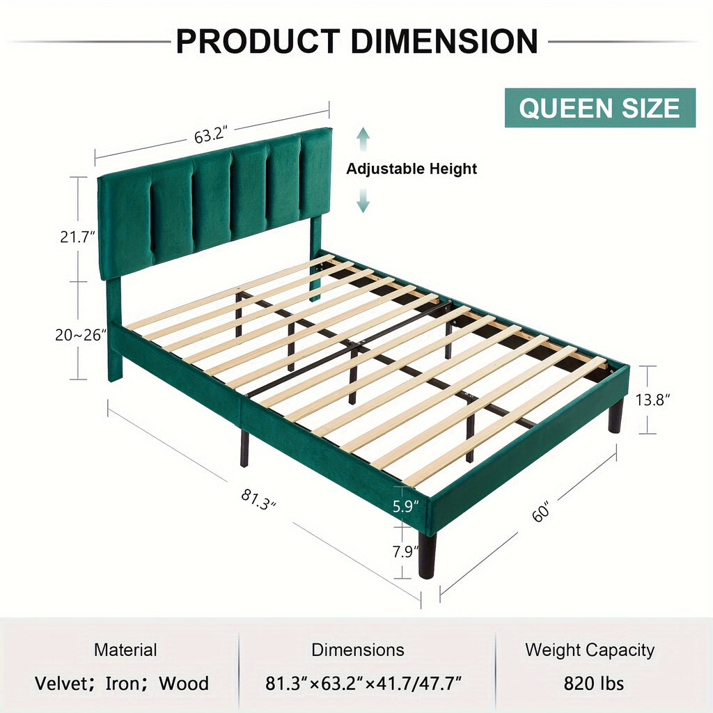 modern upholstered platform bed frame adjustable fabric - Temu