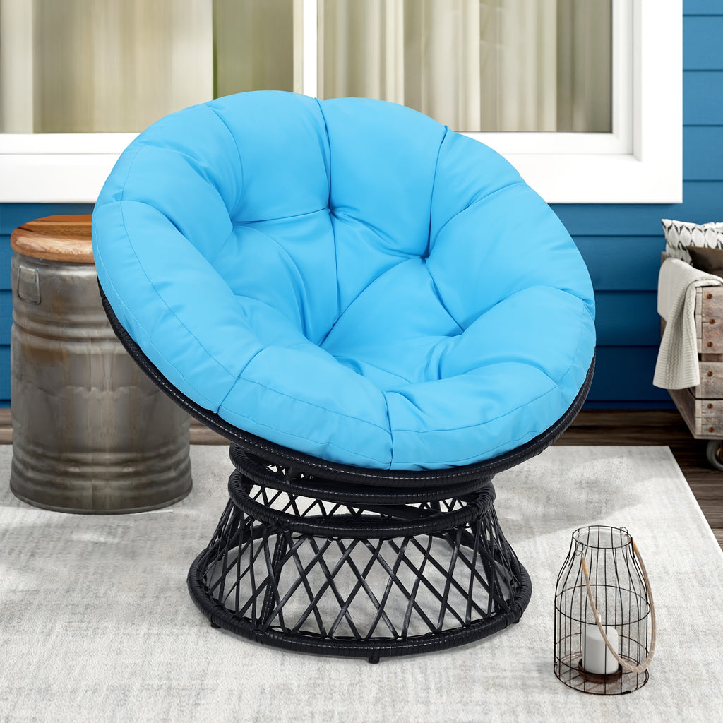 37 wicker papasan circle chair 360 swivel outdoor furniture - Temu