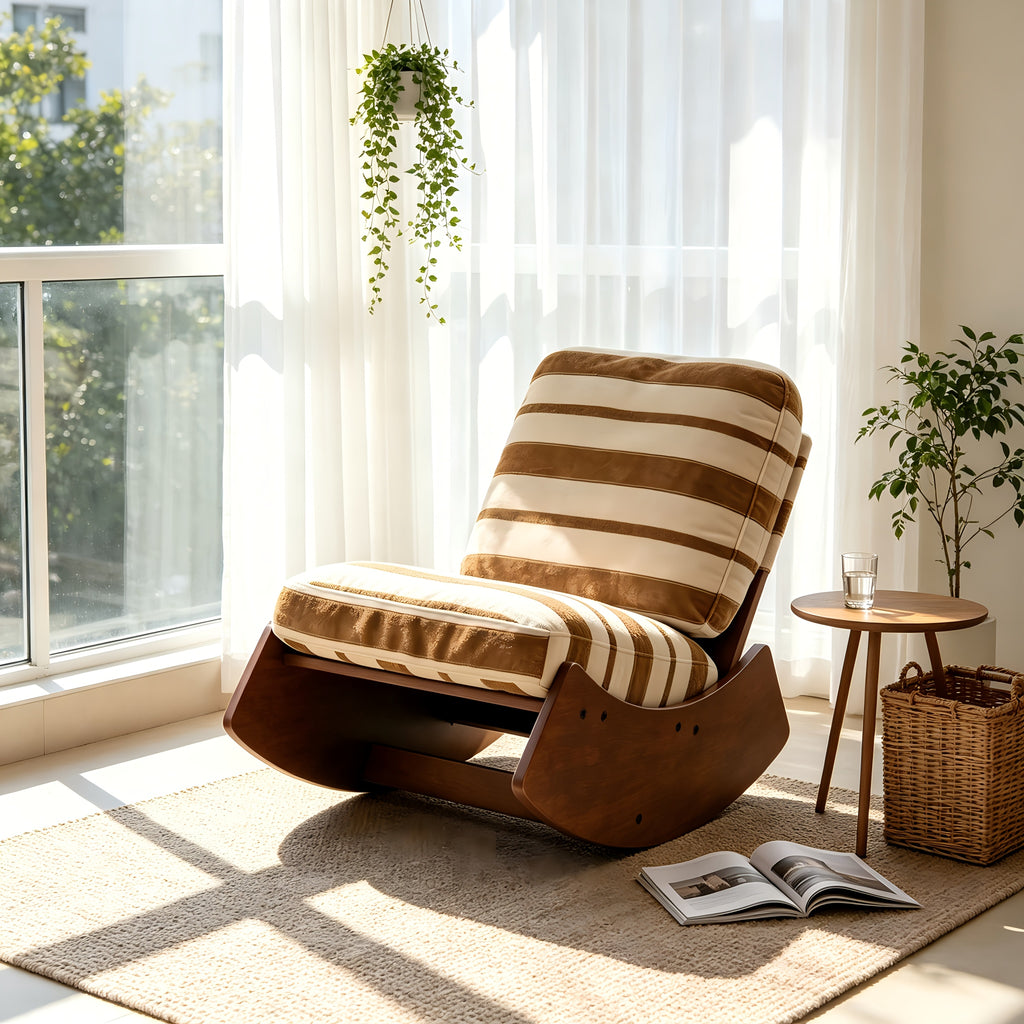 single retro   century modern rocking chair thick cushion - Temu