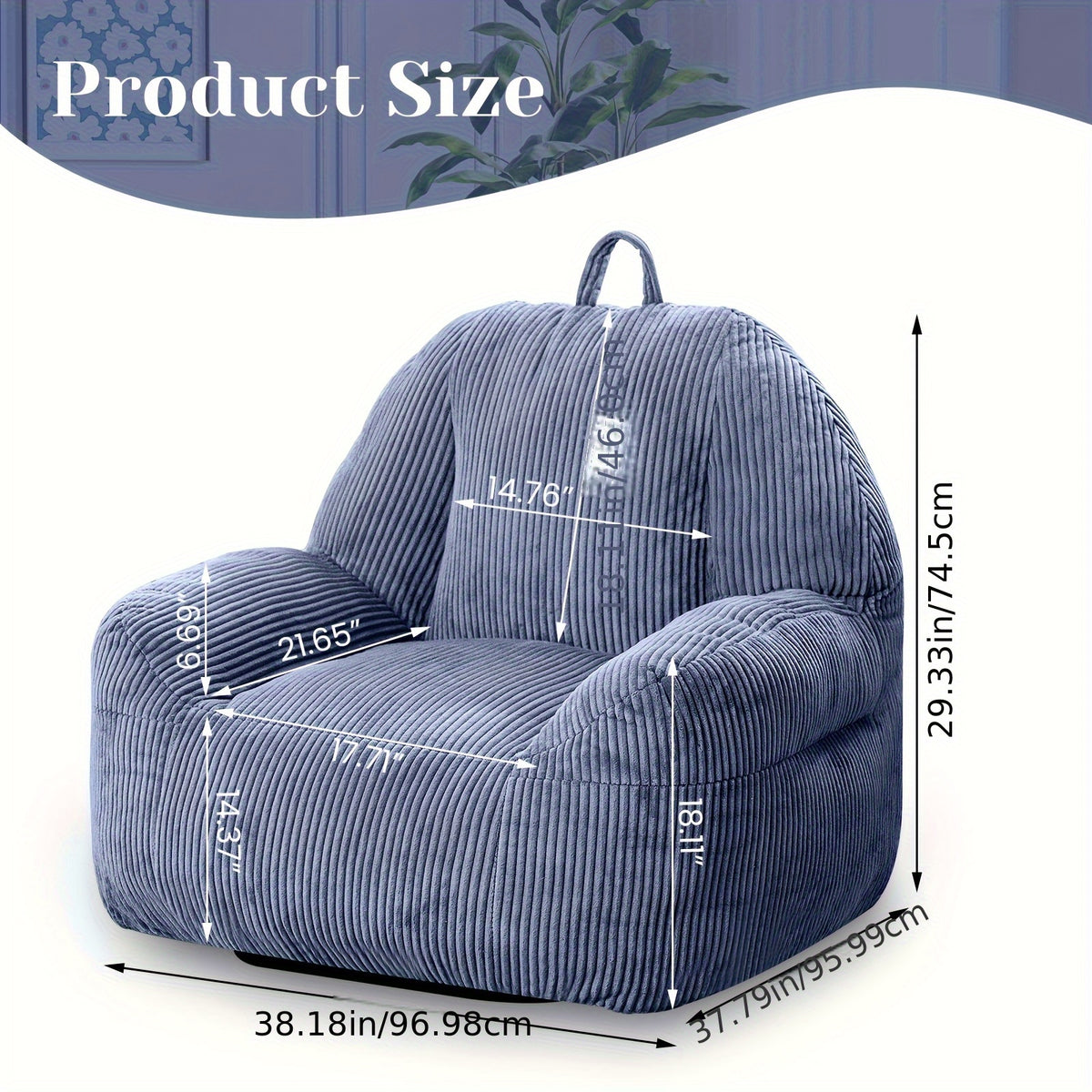 large bean bag chair sofa memory foam filler lounger - Temu