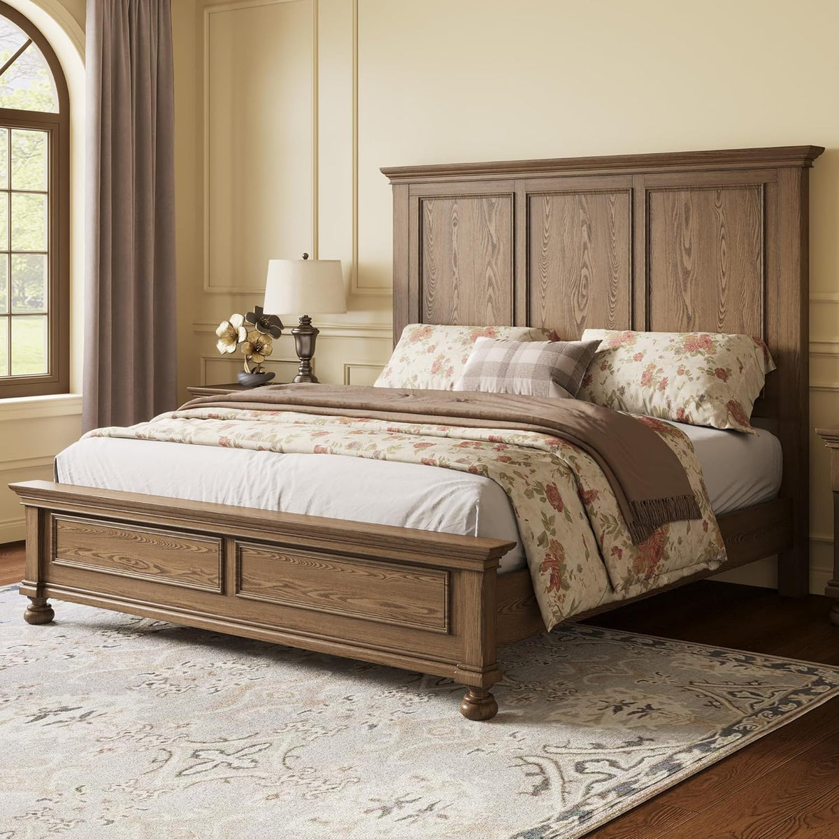 sturdy wooden bed frame featuring a 65 2 inch tall headboard - Temu