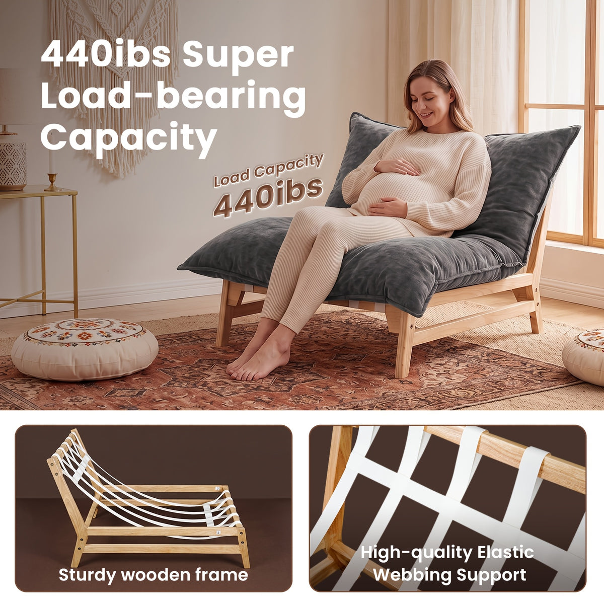giant lounge accent chair reading living room chair big - Temu